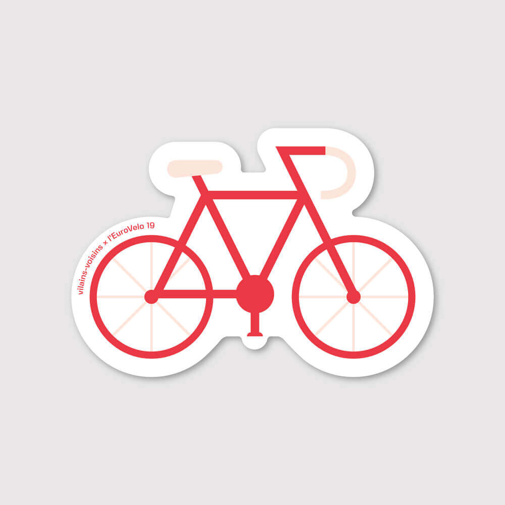 Autocollants détachés représentant des éléments emblématiques des Ardennes : boudin blanc, chevalier, marionnette, galette au sucre, loup d'Argonne, Arthur Rimbaud, salade au lard, sanglier et vélo voie verte.